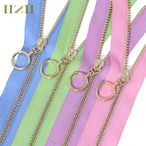 Izii thiết kế mới dây kéo kim loại 3 #5 # đóng/mở cuối đầy màu sắc kim loại Zip quần áo Nguồn cung cấp cho túi xách - Product Image 5