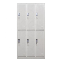 Kabinet Loker Armario Casier Armadiet en métal Armoire à six portes en acier Casiers de rangement en métal pour vestiaire