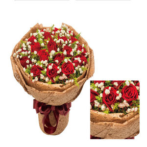 Papier d'emballage de fleurs évidées écologiques Fibre Tous matériaux naturels Papier d'emballage biodégradable pour bouquet - Product Image 5