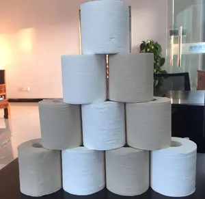Wholesale flashable white or brown color 100% bamboo pulp toilet paper tissue roll 3ply 200sheets