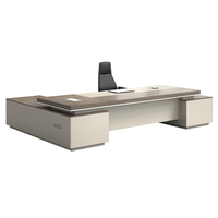 Bureau de direction moderne et simple, combinaison de bureaux de grand patron, bureau de direction en L pour directeur général