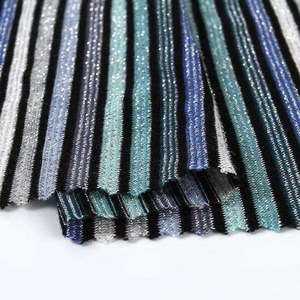 Sản phẩm mới thời trang phong cách 65% r 32% lurex 3% SP dệt kim kim loại sọc lurex vải sợi nhuộm - Product Image 1