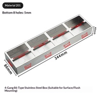 Caja de Acero Inoxidable Tipo 86 de Bajo Precio para Montaje en Superficie, Caja de Salida Expuesta, Panel de Interruptor de Pared, Enchufe Universal Expuesto
