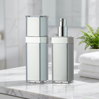 Bouteilles cosmétiques carrées en plastique mat gris personnalisées de 50 ml (1,7 oz) pour crème