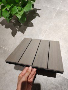 Tuiles <span class=keywords><strong>de</strong></span> terrasse en bois composite à emboîtement 12-12 pouces, tuiles WPC à faire soi-même, imperméables, pour sols extérieurs, patio, jardin, terrasse - Product Image 6