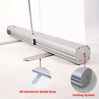 Bannière rétractable portable en aluminium pour salons professionnels, affichage publicitaire intérieur pour expositions et promotions commerciales