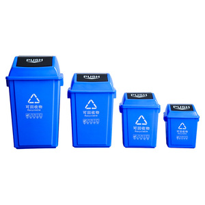 Contenedor de Residuos de Cocina Verde de 60L con Tapa Abatible, Contenedor Rectangular de Reciclaje de Desechos de Alimentos para Interiores, Material HDPE - Product Image 2
