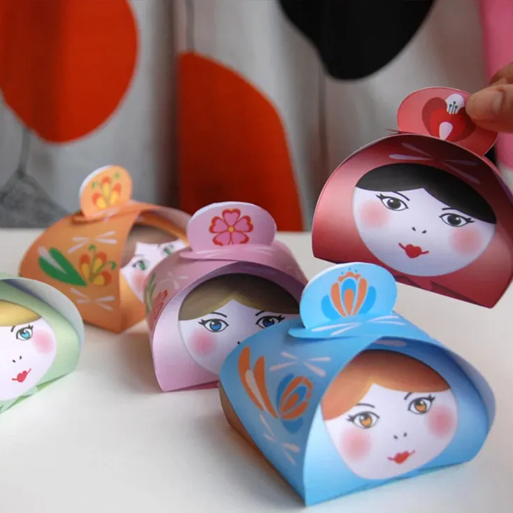 Matryoshka kotak hadiah untuk Hari Ibu Rusia boneka bersarang liburan kotak kemasan hadiah