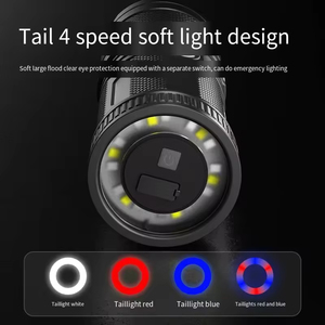 ไฟฉาย LED สีขาวสว่างพิเศษ 1000 ลูเมนส์ ปรับซูมได้ มาตรฐาน IP65 แบบทรงปืนใหญ่ ช่องชาร์จ Type-C สำหรับใช้งานทางยุทธวิธีกลางแจ้ง - Product Image 2