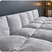 Couette de luxe en duvet, taille double, avec enveloppe en coton naturel, construction à compartiments, moelleuse, chaude et douce