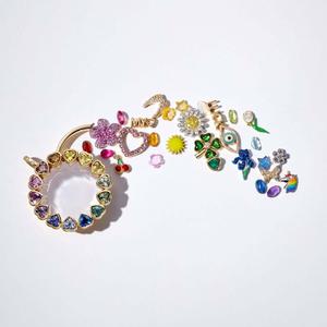 Collier <span class=keywords><strong>en</strong></span> zircon coloré pour femme, avec pendentifs cubiques DIY <span class=keywords><strong>en</strong></span> forme de fleurs et de <span class=keywords><strong>soleil</strong></span>, motif cœur verrouillable, tendance, vente <span class=keywords><strong>en</strong></span> gros - Product Image 2