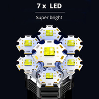 Lampe de poche multifonctionnelle 4LED COB rechargeable Projecteur longue portée Lampe de camping Lampes de poche tactiques avec corps en ABS