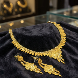 ขายส่งสร้อยคอสั้น14K 18K 24K ที่บรรจุด้วยทองคำชุดเครื่องประดับดีไซน์แบบดั้งเดิมสร้อยคอแฟชั่นชุบทองทองเหลือง - Product Image 1