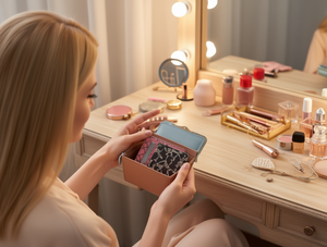 Women's Tri Fold Clip Wallet Medium Size Microfiber <b>Synthetic</b> <b>Leather</b> Solid Pattern - Product Image 2