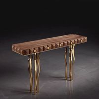 Mesa de Entrada de Diseño Italiano de Lujo Ligero, Mesa Decorativa de Acero Inoxidable para Villa o Club