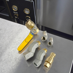 Válvula de <span class=keywords><strong>Bola</strong></span> de Gas de Latón y Cobre con Certificado CSA, Conector de Tubería de Gas para Cocina Comercial, Conexión con Manija Amarilla - Product Image 1