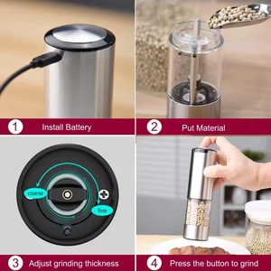 Molinillo de Pimienta Eléctrico Recargable de Alto Torque, Tanque Visible de 70 ml, Molinillo de Especias Automático de un Toque con Núcleo de Molienda de Cerámica - Product Image 3