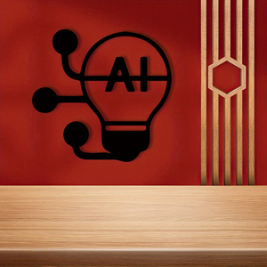 Décoration murale en acier inoxydable thermolaqué sur le thème de l'IA, symbole 'A' <span class=keywords><strong>AlphaBeta</strong></span>/Porte AND, pour anniversaire - Taille personnalisable, cadeau d'art technologique - Product Image 1