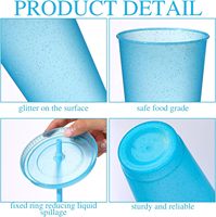 Gobelet réutilisable en plastique PP avec paille et couvercle, personnalisable avec logo – Meilleures ventes
