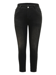 Legging Slim Fit extensible taille moyenne <span class=keywords><strong>noir</strong></span> de grande taille pantalon en <span class=keywords><strong>jean</strong></span> <span class=keywords><strong>skinny</strong></span> crayon pour <span class=keywords><strong>femme</strong></span> maman vente en gros - Product Image 6