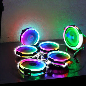 พัดลมเคสคอมพิวเตอร์ LED <span class=keywords><strong>RGB</strong></span> ไร้สาย ควบคุมด้วยรีโมทแบบไร้เสียง 2.5W 6 ขา ปี 2025 พร้อมกรอบพลาสติก 1 ชิ้น - Product Image 2