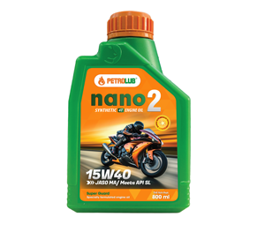 น้ำมันเครื่อง PETROLUB NANO 2 15W40 0.8 ลิตร 1 ลิตร น้ำมันสำหรับรถจักรยานยนต์และสกู๊ตเตอร์ น้ำมันพื้นฐานและสารเติมแต่งคุณภาพสูง - Product Image 1