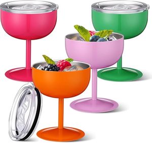 Gobelet à Martini en Acier Inoxydable avec Couvercle 5 oz – Petits Verres à <span class=keywords><strong>Cocktail</strong></span> Coupe Isolés Thermiquement pour Fêtes d'Anniversaire, Bars et Piscines - Product Image 1