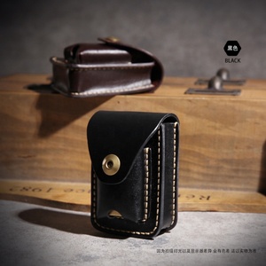 Boshiho <b>Custom</b> Retro Genuine Leather Slim Cigarette Belt Bag <b>Lighter</b> Case UV Lithography Waterproof Eco-Friendly Smoking - Product Image 6