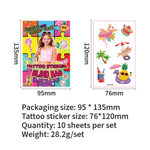 Set de Bolsas Sorpresa de Calcomanías de Tatuajes de Moda de Dibujos Animados para Niños, Calcomanías Impermeables para Arte Corporal, para Estilo y Disfraces - Product Image 3