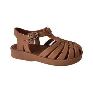 Cheap Brown Matt Plastic Summer Shoes Ninos Sandalias 2021 Toddler Jelly Sandals
