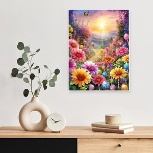 Quadro Diamantato Fai da Te: Fiori e Montagne, Stampa Moderna, Arte Diamantata 5D con Polvere <span class=keywords><strong>di</strong></span> Fata, Immagine Personalizzabile - Product Image 2