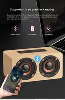 Haut-parleur en bois MDF 3W, stéréo, audio sans fil, lecteur de carte TF, entrée AUX, logo personnalisé, cadeau promotionnel d'entreprise