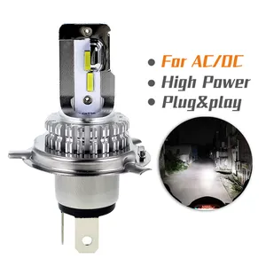 Farol super brilhante para motocicleta, farol de moto de 6500k 3000lm dc12v ac 11v-60v h4 hs1 h6 ba20d p15d p45t