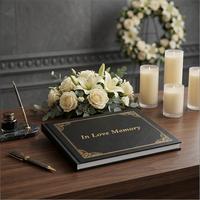Livre commémoratif funéraire personnalisé à couverture rigide, registre des condoléances et des messages, cadeau