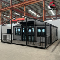 Maison conteneur préfabriquée à double aile la plus vendue, maison mobile extensible