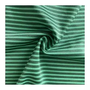2024 hot sale 88 poly 12 spandex jersey fabric black green stripe knitted weft fabric t-shirt swimwear