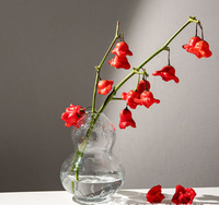 Vase en verre rétro en forme de gourde, style vintage, récipient décoratif pour fleurs, pour la maison, le salon, l'hôtel, centre de table