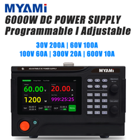 MYAMi 6000W 30V 60V 100V 300V 600V Catu Daya DC yang Dapat Disesuaikan Laboratorium Terprogram Variabel 200A 100A 60A 20A 10A untuk Pengujian