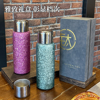 Tasse isotherme en titane pur, design droit, double paroi, avec infuseur à thé, gourde de voyage grande capacité, emballage coffret cadeau