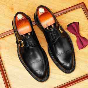 Zapatos Oxford de Diseño Italiano de Talla Grande en Venta al por Mayor Zapatos Formales Casuales para Hombre con Función de Aumento de Altura y Punta Cuadrada - Product Image 1