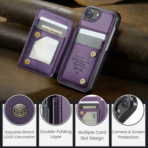Étui portefeuille en cuir <span class=keywords><strong>CaseMe</strong></span> RFID C22 avec protection anti-RFID pour <span class=keywords><strong>iPhone</strong></span> 17 Air 16E 15 14 13 Pro Max 12 <span class=keywords><strong>11</strong></span> Plus - Product Image 6