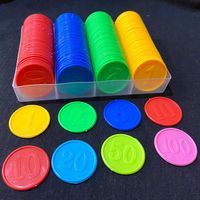 Jetons de poker en plastique pour centre de jeux, personnalisables, avec impression, haute qualité, gaufrés, jetons en plastique transparent sur mesure