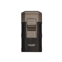Briquet torche de luxe portable coupe-vent pour cigares, rechargeable au butane, avec poinçon et accessoires pour cigares