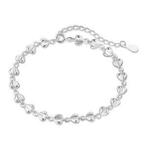 Dylam Women Fine Jewelry Minimalist Design Rhodium Plated 925 Sterling Silver Tennis <b>Adjustable</b> Daily Wear <b>Bracelet</b> - Product Image 1