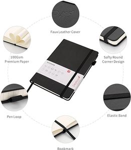Cheap Bulk Leather Hardcover <b>Lined</b> Journal <b>Notebook</b> Printing Custom Diary <b>A5</b> Black School <b>Notebooks</b> Gift - Product Image 3