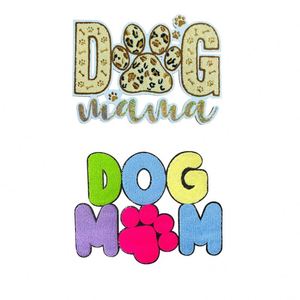 Nuevo Parche Termoadhesivo Grande de Chenilla Bordado con Borde de Purpurina 'Dog Mama' para Decoración de Camisetas, Sudaderas y Gorras - Product Image 2