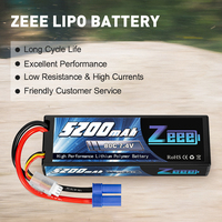 بطارية Lipo Zeee 2S ، V mAh 80C مع قابس EC5 لسيارة زاحف Truggy بتحكم عن بعد ، قارب سيارة وحش