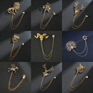 Broche à Ailes et Chaîne pour <span class=keywords><strong>Homme</strong></span>, Épingle de Revers Élégante pour <span class=keywords><strong>Costume</strong></span>, Badge Simple Accessoire - Product Image 1