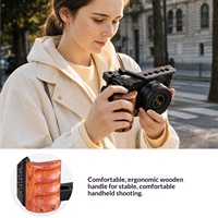 Cage pour appareil photo en alliage d'aluminium et bois massif avec poignée pour ZV-E10 – Accessoire de photographie et de diffusion en direct