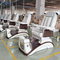 Fauteuil de pédicure et de manucure de luxe avec spa pour les pieds à remous sans tuyauterie, massage 3D Human Touch professionnel
